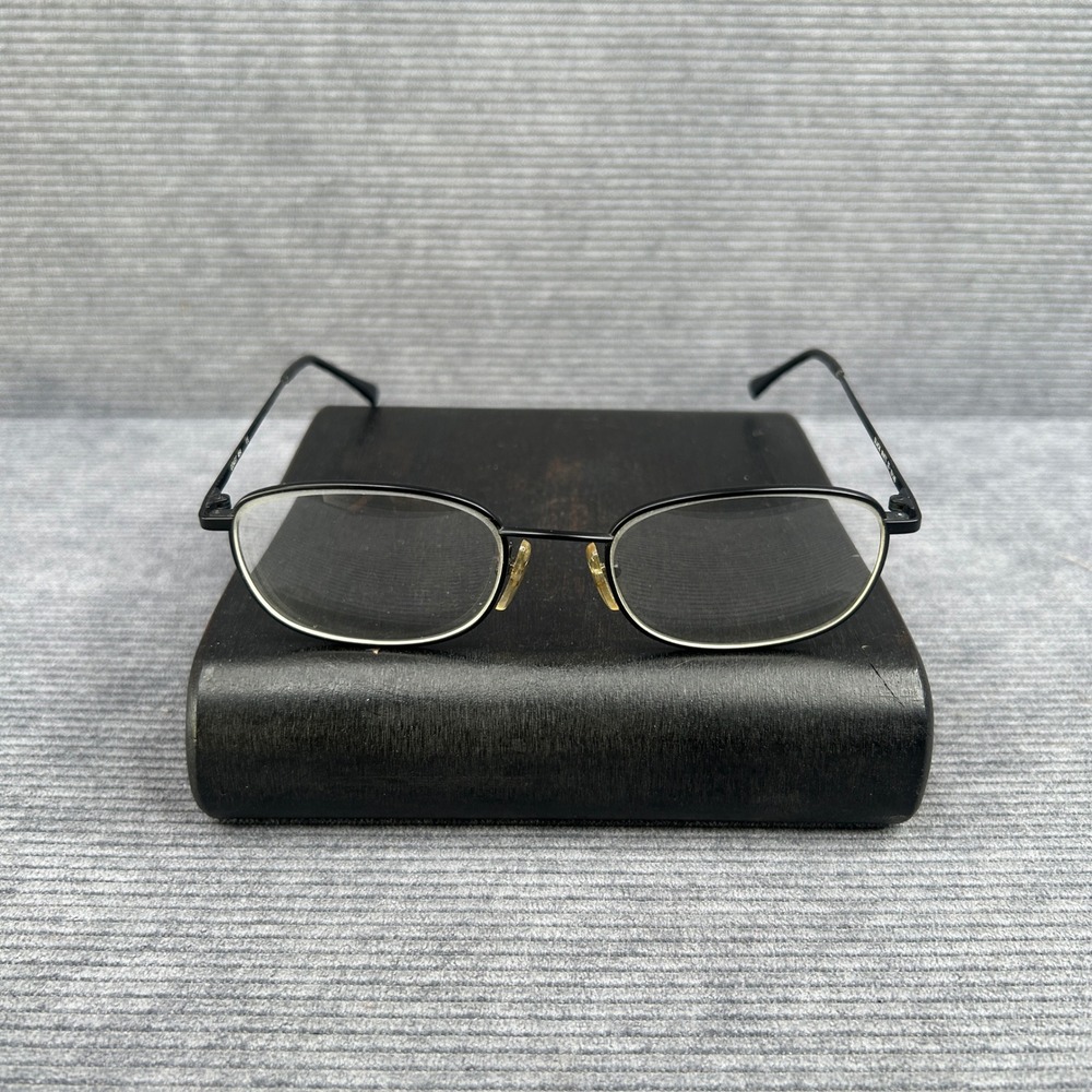 Coast 454 Matte Black Metal Rectangular y2k Eyeglasses Frames 52-19-140 Vintage